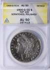 1900 O/CC Morgan Silver Dollar $1 Top 100 ANACS AU 50 Details (408)