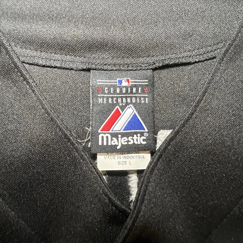 Camiseta Majestic Chicago White Sox Para Hombre Grande Negra MLB Ramírez 10 Cosida Foto 4 de 4