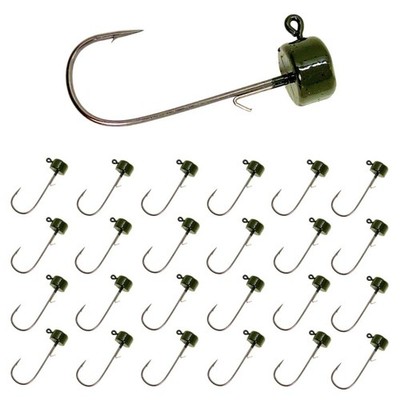 Mushroom JigHead 1/4oz - 25 Pack - Green Pumpkin