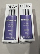   Lot Of 2  Olay Retinol 24 Night Smoothing Serum 1.3oz Hydrate Renew Skin