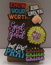 Set of 6 Shoe Charms for Crocs Featuring Christian Sayings