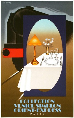 Venice Simplon Orient Express Paris Dining Car Vintage Poster 24x36