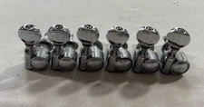 1980s Grover USA Inline-6 Tuning Pegs Tuners Round Button Two-Pin Chrome