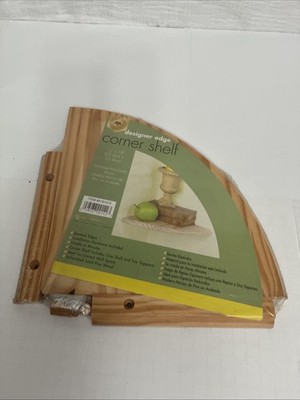 Designer Edge Corner Shelf Kit Unfinished Pine Solid Wood Beveled Edge 10  x 10 