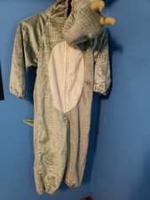 Kids Green Dinosaur Plushie One-Piece Halloween Costume - Size 7/8