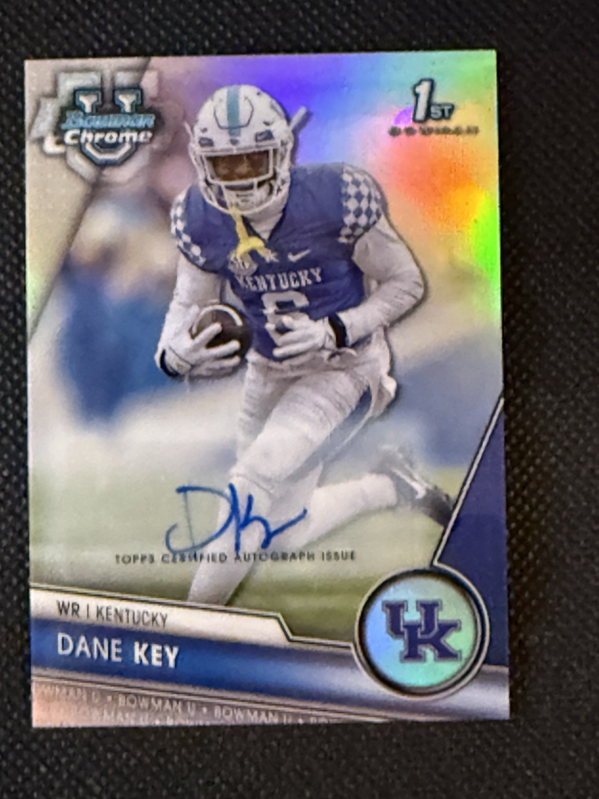 Dane Key 2023 Bowman University Chrome 1st Refractor Auto #d /499 Nebraska RC