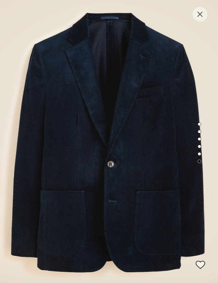 J.Crew NWT Ludlow Slim-fit suit jacket in Italian corduroy Navy Size 34/S CL278