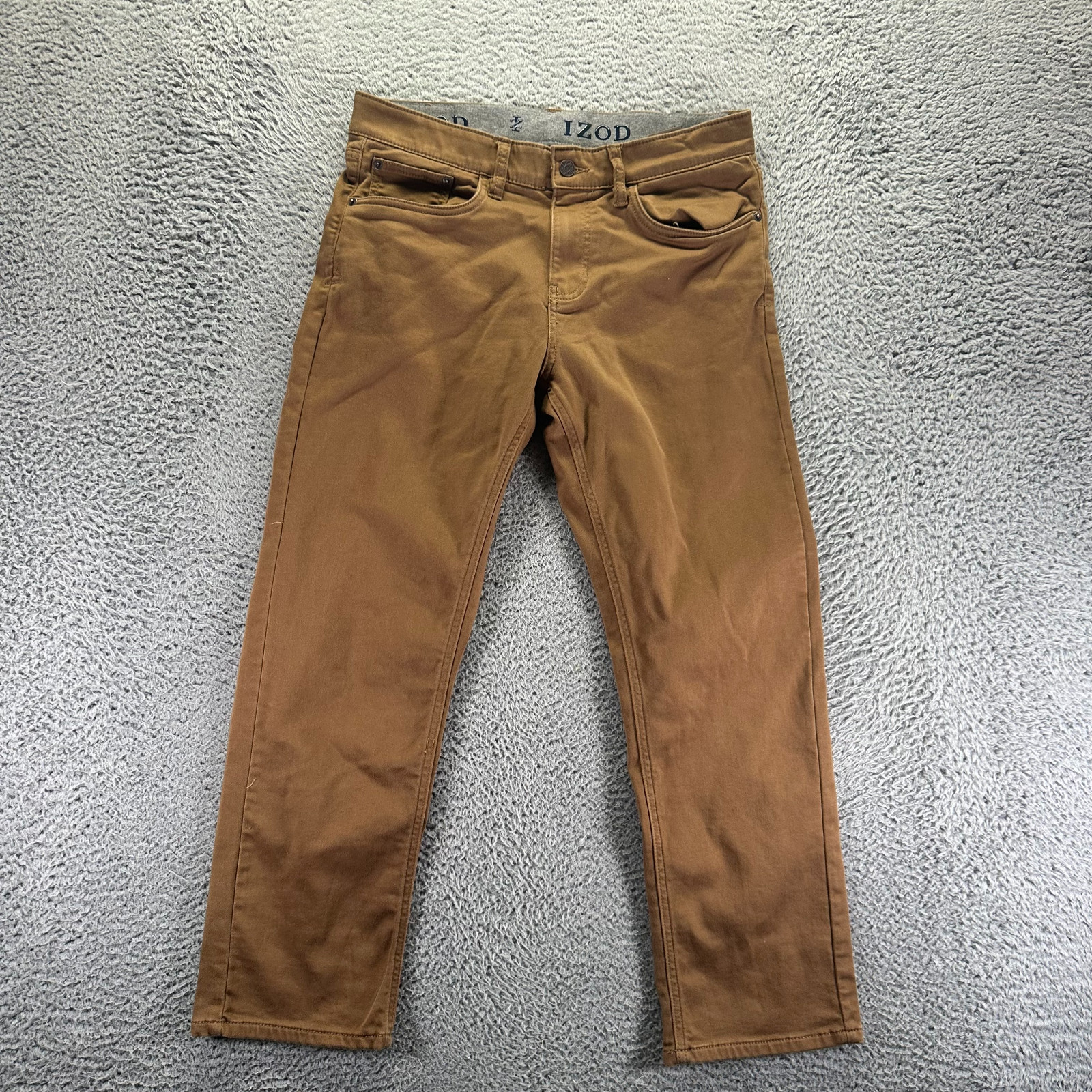 S 32x29 Brown Cotton Denim Straight Leg Workwear Travel Stre