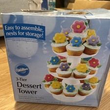 Wilton Plastic White 3-Tier Dessert Tower Easy to Assemble Easy to Store