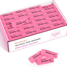 Pink Erasers, 120 Pack Pink Erasers Bulk for School, Office, Latex-Free Soft Er