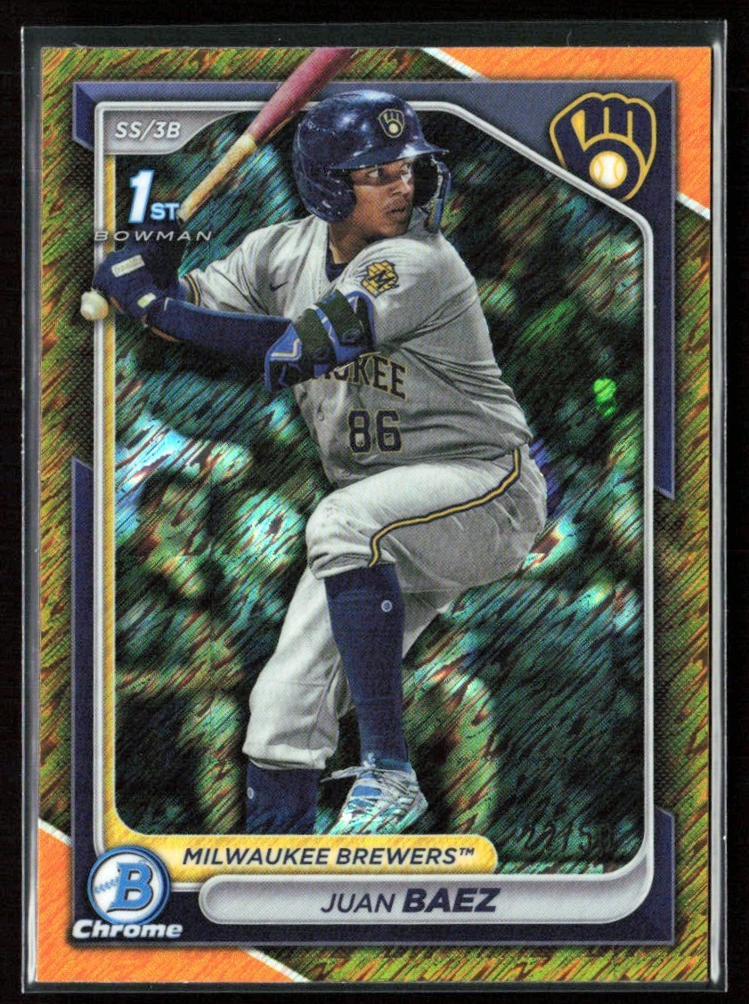 Juan Baez 2024 Bowman Chrome Gold Shimmer Refractor /50 #BCP-160 Milwaukee
