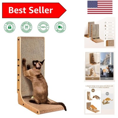 Eheyciga L Shaped Cat Scratcher, 26.8 Inch with Toy Ball for Indoor Cats