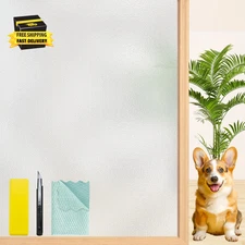 Frosted Glass Window Privacy Film with Free Installation Tools Static Cling Bath