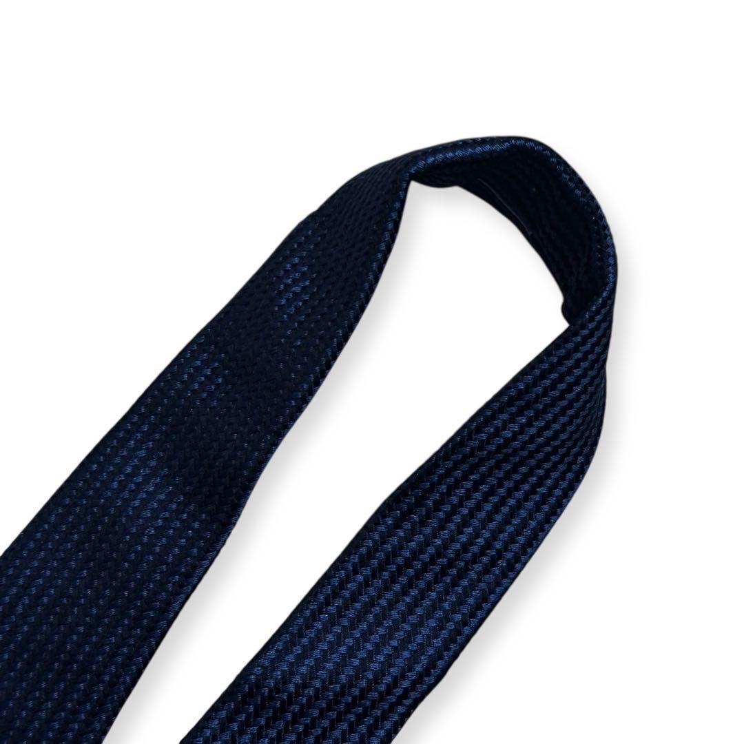 FENDI Silk Navy Jacquard Tie - Used Slight Wear 94cm Width thumbnail 8