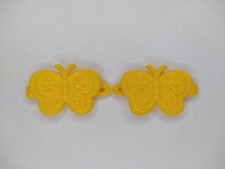 Vintage Goody 2 Yellow Butterfly Snap Tight Barrettes Hair Clip 1970s 1980s