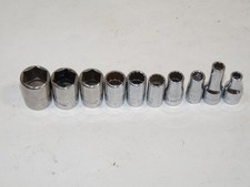 10pc Snap On ¼” Dr 6/12pt SAE Standard Socket Set 3/16 to 9/16”