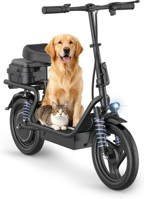 Adults Electric Scooter Peak 750W Peak Motor 48V 10.4ah 28Miles 14'' Tire w/ Seat