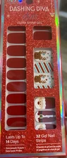 Dashing Diva Gloss 32 Gel Nail Strips CHRISTMAS SANTAS HELPER RED DEER, SANT NEW
