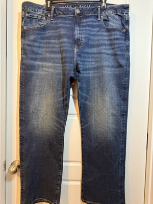 Men Jeans American Eagle Slim 40x30* AirFlex Temp Tech Blue Denim Whiskered