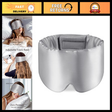 100 Mulberry Silk Sleep Mask for Men  Women, Adjustable Headband, Total Blacko