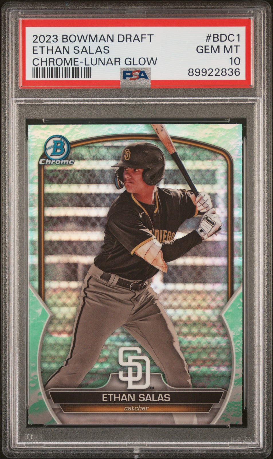 2023 Bowman Draft Chrome-Lunar Glow Ref #BDC1 Ethan Salas PSA 10