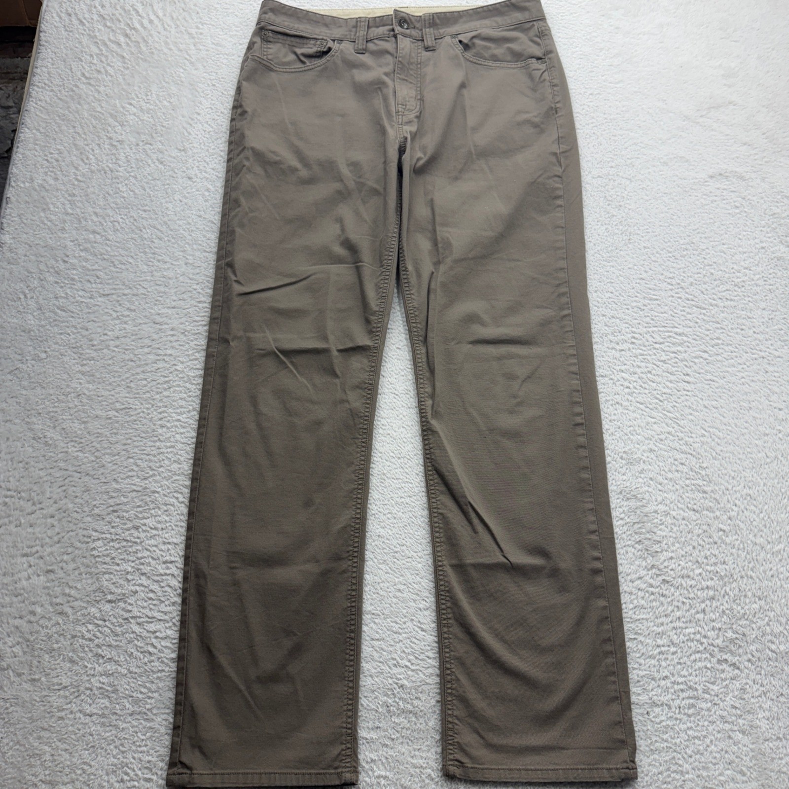 Prana Brion Mens 34 Straight Leg Stretch Zion Pants Mud Brown Hiking Outdoor
