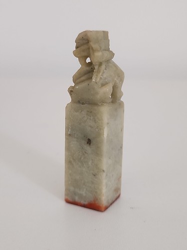 Chinese Hand Carved Soapstone Chop Stamp Original Box And Paper 'Chris' 2" - Picture 5 of 10
