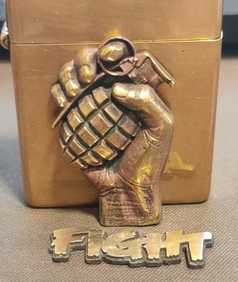 1 piece Brass hand of battle sticker DIY lighter decoration accessories