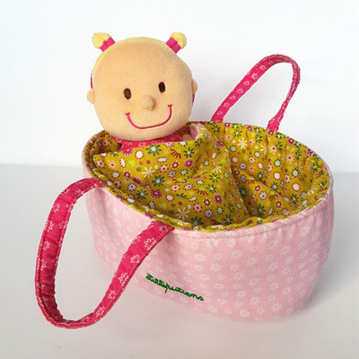 Lilliputiens BABY DOLL & CARRIER Plush Soft Toy Bassinet & Blanket Pretend Play
