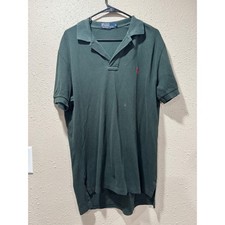 Polo Ralph Lauren Mens Green Short Sleeve Pique Polo Shirt Red Pony Logo Size M