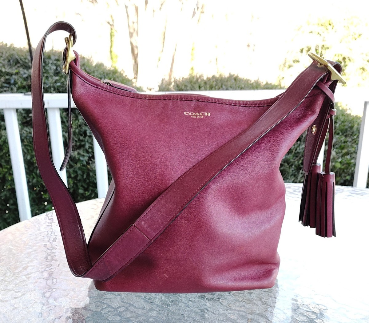 Coach 19889 LARGE Raspberry Legacy Duffle Bag W/ Zip Closure
