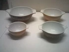 Vintage Pyrex Woodland Brown / Tan Cinderella Nesting Mixing Bowl Set of 4