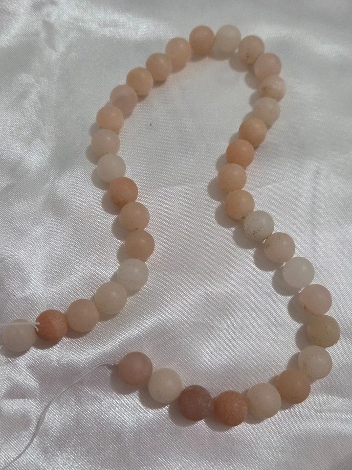 Cuentas espaciadoras sueltas redondas de aventurina mate rosa 10 mm 37 piezas Foto 2 de 2