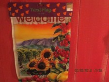 WELCOME SUNFLOWER GARDEN FLAG--18" X 12"-- R3-8