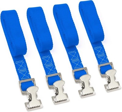 1'' x 4' Utility Lashing Straps - 150 lb Load Limit - Blue (4-Pack) Breaking Stre