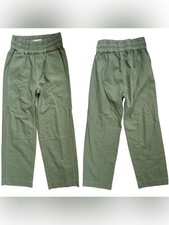 Everlane Green Canvas Organic Cotton Thick Waistband Straight Leg Pants Size XXS