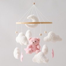 Baby Crib Mobile Bear Nursery Mobile for Boys Girls Teddy Velvet Mobile Nurse...