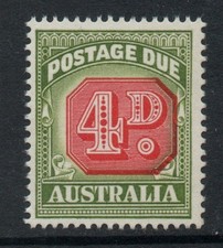 Australia 1958-60 4d Carmine & deep green Die I SG D135 Mnh.