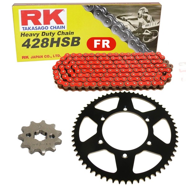 Kettensatz Geeignet FüR Peugeot Xps 125 2006 Kette Rk Fr 428 Hsb 124 Offen Ro-image
