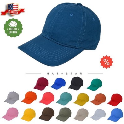 Cotton Baseball Cap Ball Dad Hat Adjustable Plain Solid Washed Men Washed PC