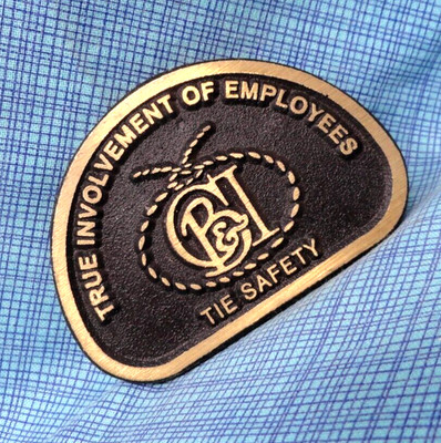 CBI Chicago Bridge Iron Dress Belt Buckle Tie Safety Vtg 90s DynaBuckle .TAZ810
