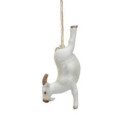 Creative Co-op Goat in Yoga Pose Mercury Glass Ornament Bauble