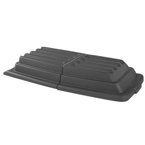 Tapa inclinable para camión Rubbermaid Commercial Fg102800bla, negra, se adapta a 20-1/4 cúbicos Ft. Foto 4 de 4
