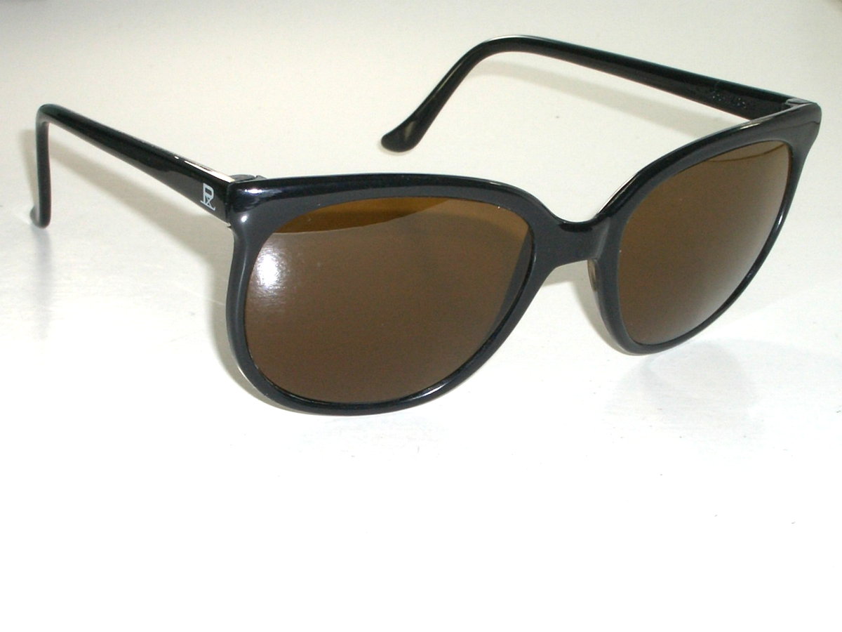 VUARNET Px 002 FRANCE DEEP BROWNISH AMBER CRYSTAL LENS BLACK CATS