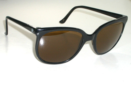 VUARNET Px 002 FRANCE DEEP BROWNISH AMBER CRYSTAL LENS BLACK CATS SUNGLASSES