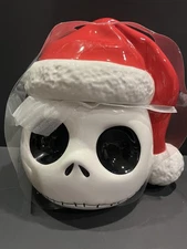 Disney Nightmare Before Christmas Ceramic Cookie Jar Jack Skellington Santa Hat