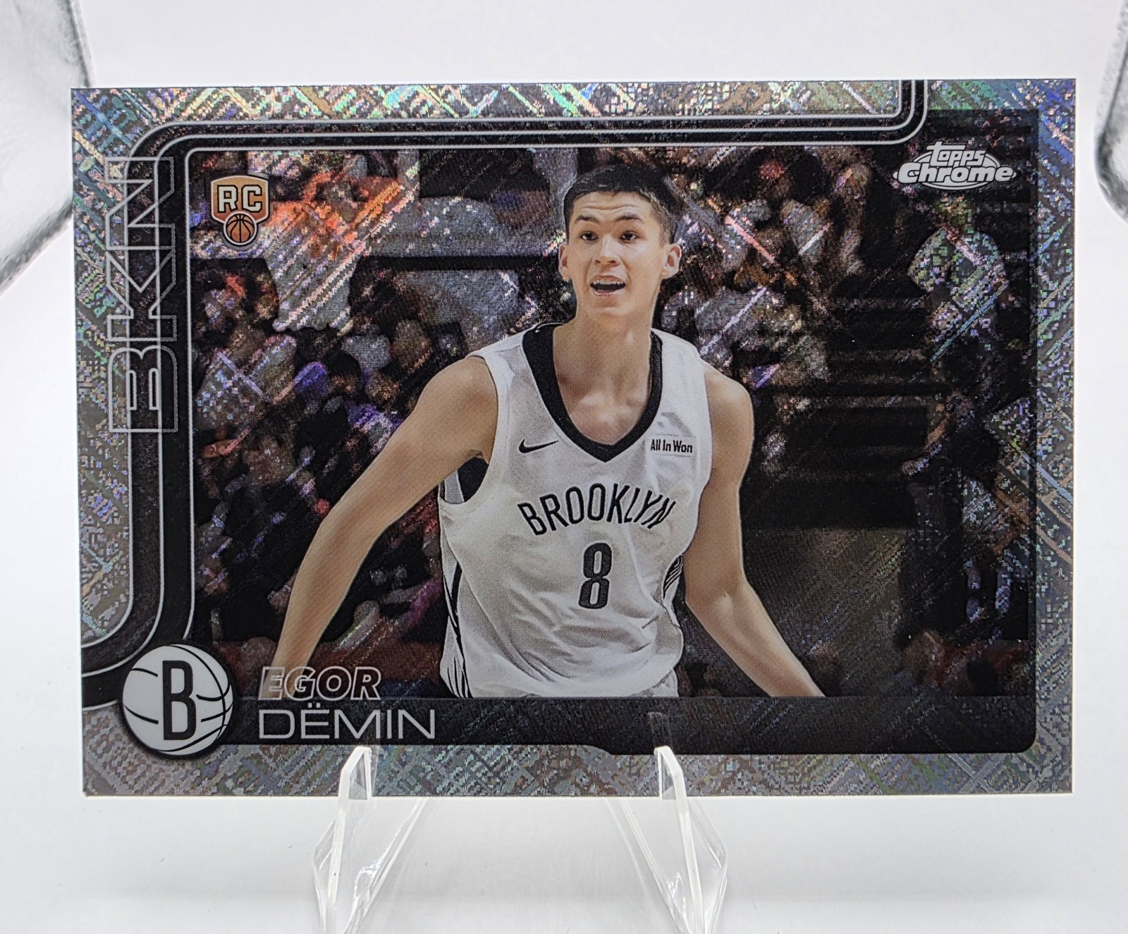 2025-26 Topps Chrome Egor Demin Skylight Refractor #258 RC Brooklyn Nets