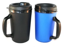 2 Foam Insulated 20 oz. Thermo Serv Travel Coffee Mugs 