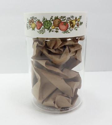 SPICE OF LIFE  Store N See Glass Canister Pyrex Corning Ware 7 1/4'' tall Large