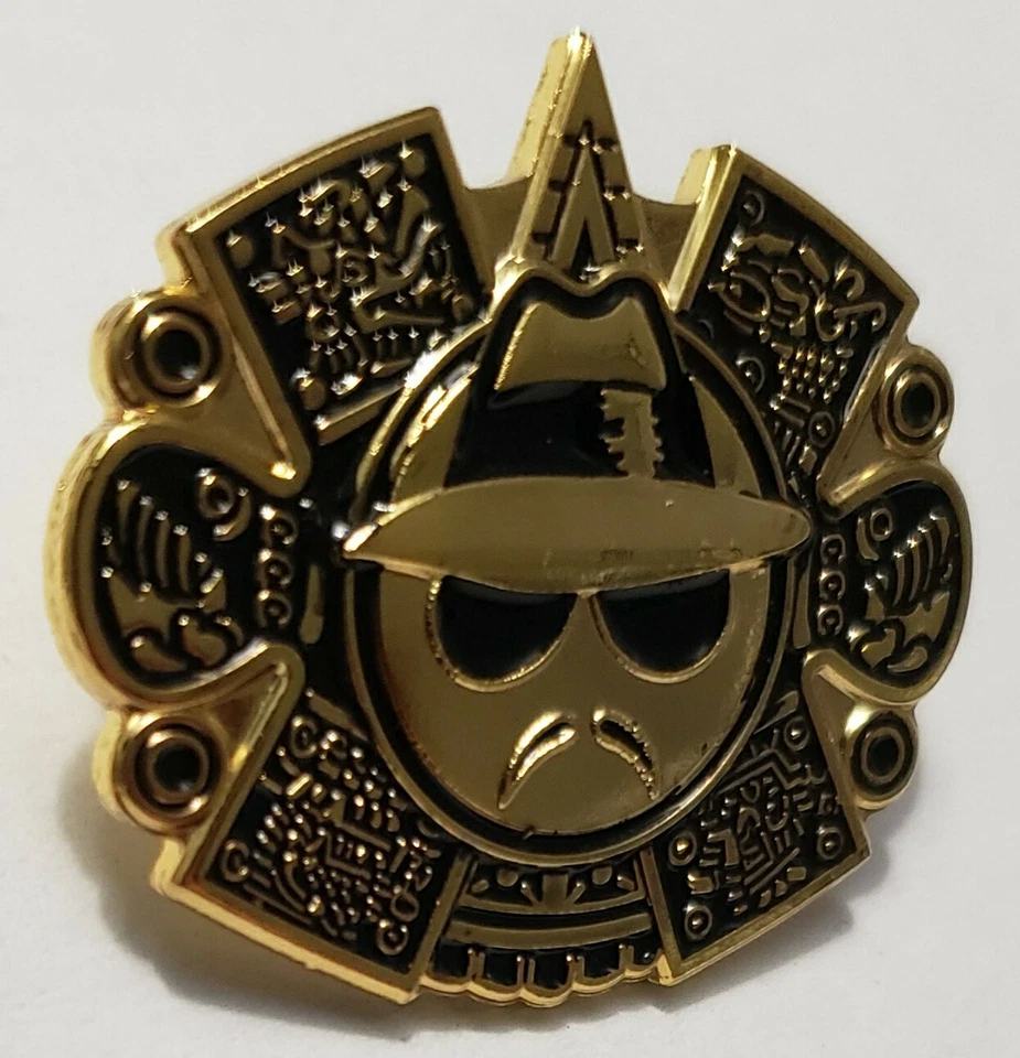 Chicano Azteca Calendario Lowrider Hombre Sombrero Fedora Vintage Bronce Botón Insignia Prendedor Foto 3 de 3